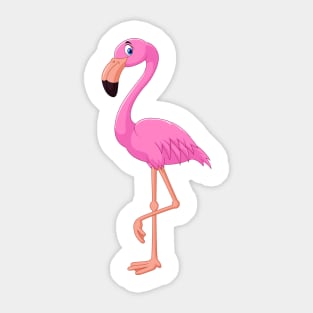 I just really like pink flamingo Cartoon Design Sticker